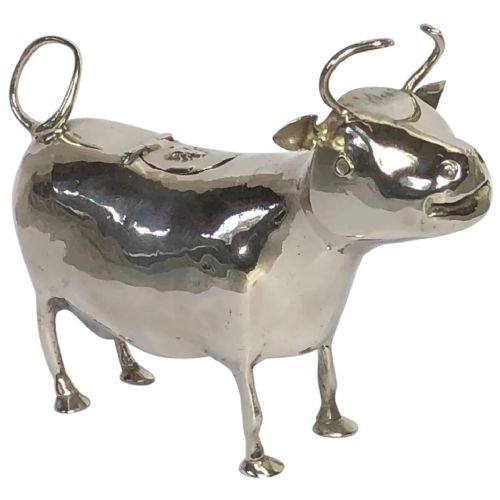 victorian sterling silver cow creamer maker william moering - CATEGORY: ANTIQUE SILVER - DATED VICTORIAN
