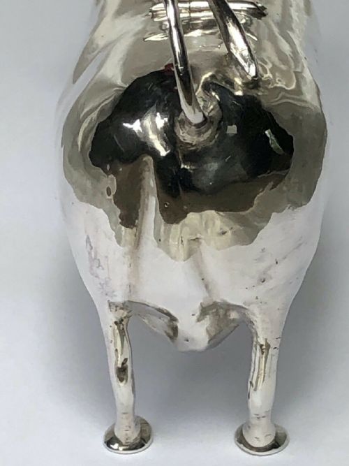 VICTORIAN STERLING SILVER COW CREAMER MAKER WILLIAM MOERING - ADDITIONAL PHOTO 4