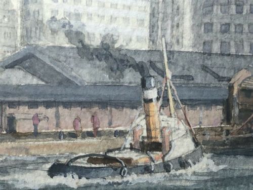 WATERCOLOUR RMS EMPRESS OF ENGLAND BRITAIN SHIP LIVERPOOL MERSEY - ADDITIONAL PHOTO 4