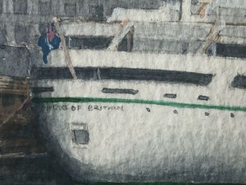WATERCOLOUR RMS EMPRESS OF ENGLAND BRITAIN SHIP LIVERPOOL MERSEY - ADDITIONAL PHOTO 7