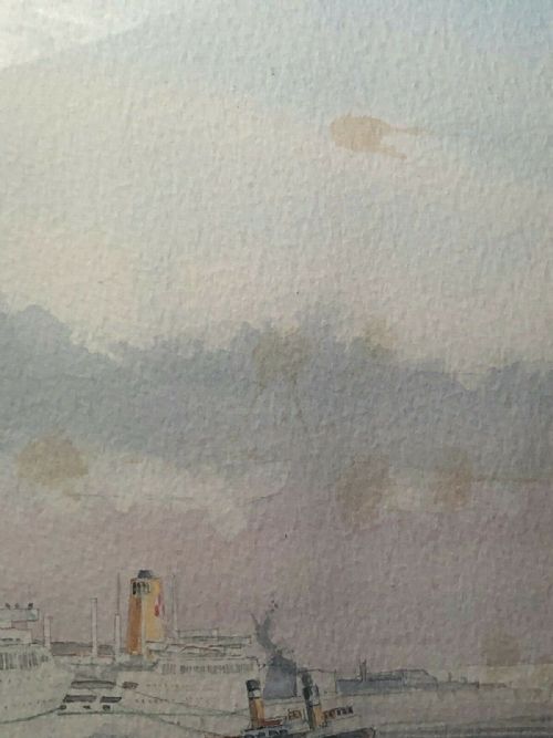 WATERCOLOUR RMS EMPRESS OF ENGLAND BRITAIN SHIP LIVERPOOL MERSEY - ADDITIONAL PHOTO 9