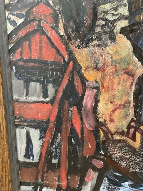 EXPRESSIONIST SCOTTISH OIL PAINTING HAULING THE NETS ARCHIBALD PEDDIE - ADDITIONAL PHOTO 11