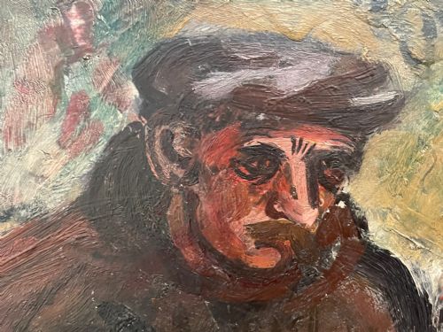 EXPRESSIONIST SCOTTISH OIL PAINTING HAULING THE NETS ARCHIBALD PEDDIE - ADDITIONAL PHOTO 12