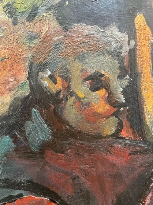 EXPRESSIONIST SCOTTISH OIL PAINTING HAULING THE NETS ARCHIBALD PEDDIE - ADDITIONAL PHOTO 13
