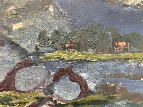 EXPRESSIONIST SCOTTISH OIL PAINTING HAULING THE NETS ARCHIBALD PEDDIE - ADDITIONAL PHOTO 15