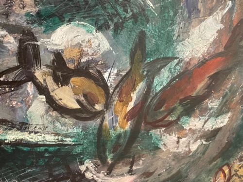 EXPRESSIONIST SCOTTISH OIL PAINTING HAULING THE NETS ARCHIBALD PEDDIE - ADDITIONAL PHOTO 17