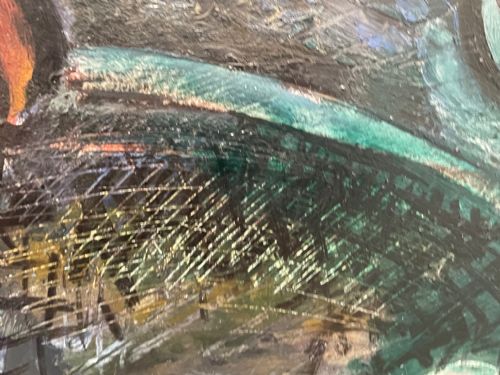 EXPRESSIONIST SCOTTISH OIL PAINTING HAULING THE NETS ARCHIBALD PEDDIE - ADDITIONAL PHOTO 18