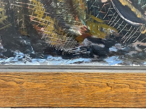 EXPRESSIONIST SCOTTISH OIL PAINTING HAULING THE NETS ARCHIBALD PEDDIE - ADDITIONAL PHOTO 19