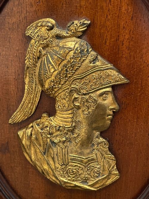 PAIR 19TH CENTURY GILDED BRONZE ALEXANDER NAPOLEON CAMEO PLAQUES - ADDITIONAL PHOTO 1