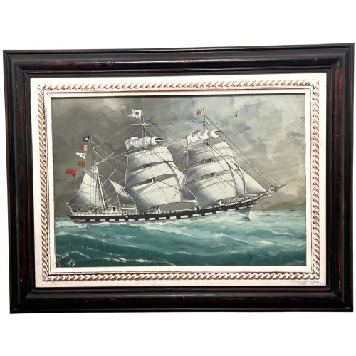 seascape watercolour ship champion of the seas from black ball line - CATEGORY: ANTIQUE ART - DATED EDWARDIAN