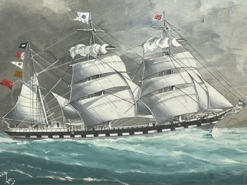 SEASCAPE WATERCOLOUR SHIP CHAMPION OF THE SEAS FROM BLACK BALL LINE - ADDITIONAL PHOTO 2