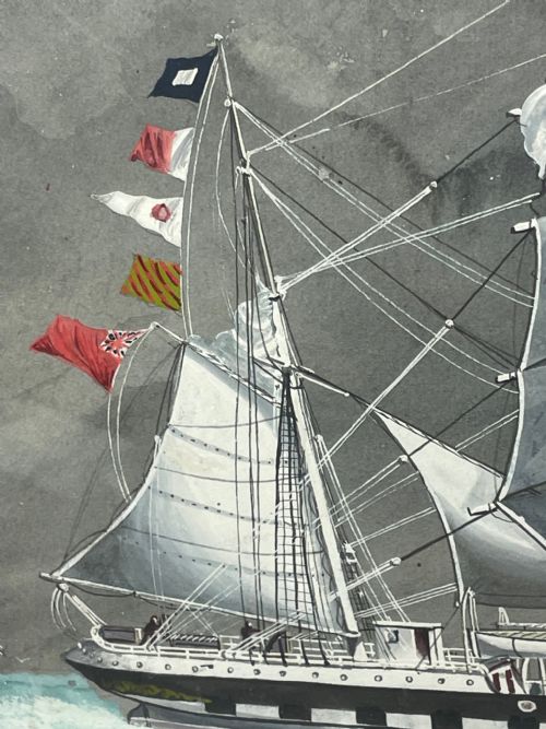SEASCAPE WATERCOLOUR SHIP CHAMPION OF THE SEAS FROM BLACK BALL LINE - ADDITIONAL PHOTO 14