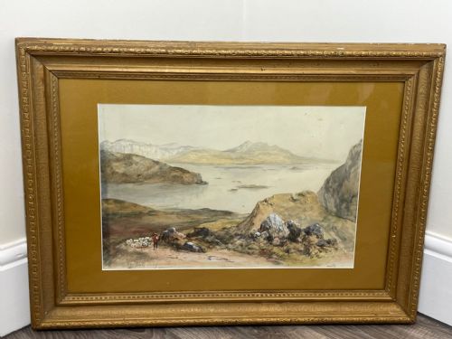 19TH CENTURY WATERCOLOUR LOCH KISHORN BY WILLIAM LEIGHTON LEITCH - ADDITIONAL PHOTO 1
