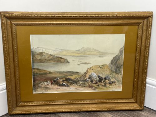 19TH CENTURY WATERCOLOUR LOCH KISHORN BY WILLIAM LEIGHTON LEITCH - ADDITIONAL PHOTO 2