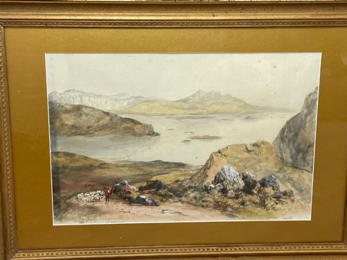 19TH CENTURY WATERCOLOUR LOCH KISHORN BY WILLIAM LEIGHTON LEITCH - ADDITIONAL PHOTO 3