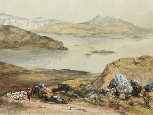 19TH CENTURY WATERCOLOUR LOCH KISHORN BY WILLIAM LEIGHTON LEITCH - ADDITIONAL PHOTO 7