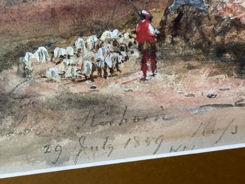 19TH CENTURY WATERCOLOUR LOCH KISHORN BY WILLIAM LEIGHTON LEITCH - ADDITIONAL PHOTO 8