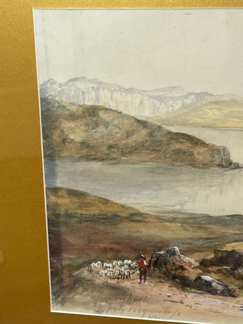 19TH CENTURY WATERCOLOUR LOCH KISHORN BY WILLIAM LEIGHTON LEITCH - ADDITIONAL PHOTO 15