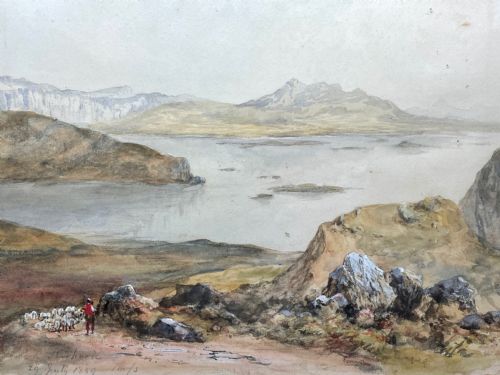 19TH CENTURY WATERCOLOUR LOCH KISHORN BY WILLIAM LEIGHTON LEITCH - ADDITIONAL PHOTO 28