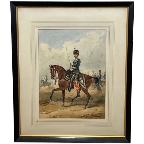 19th century watercolour prince of wales own cavalry by henry martens - CATEGORY: ANTIQUE ART - DATED 1850