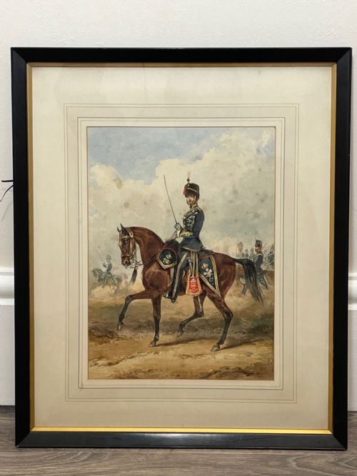 19TH CENTURY WATERCOLOUR PRINCE OF WALES OWN CAVALRY BY HENRY MARTENS - ADDITIONAL PHOTO 1