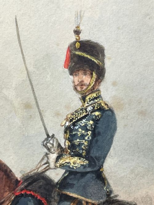 19TH CENTURY WATERCOLOUR PRINCE OF WALES OWN CAVALRY BY HENRY MARTENS - ADDITIONAL PHOTO 4
