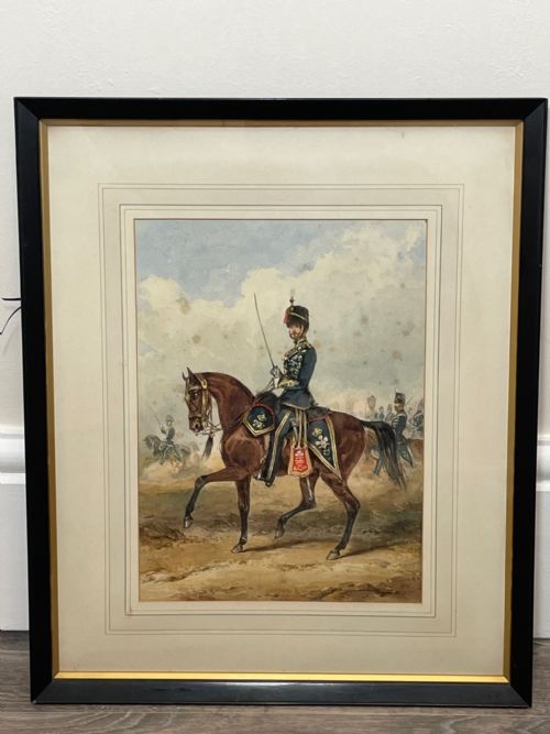 19TH CENTURY WATERCOLOUR PRINCE OF WALES OWN CAVALRY BY HENRY MARTENS - ADDITIONAL PHOTO 5