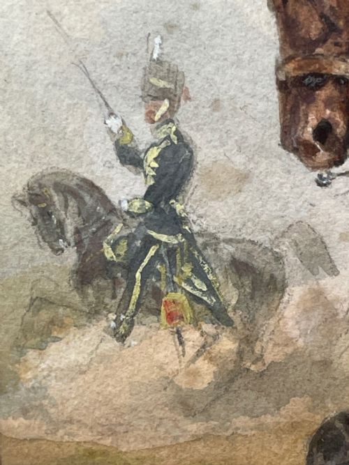 19TH CENTURY WATERCOLOUR PRINCE OF WALES OWN CAVALRY BY HENRY MARTENS - ADDITIONAL PHOTO 7