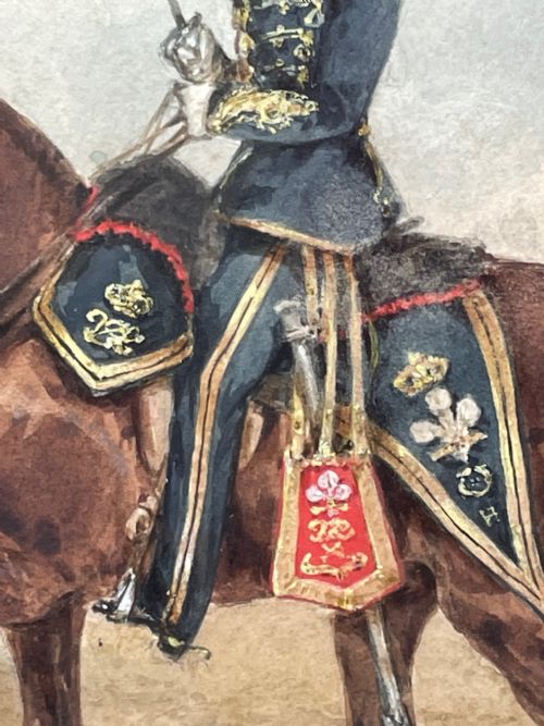 19TH CENTURY WATERCOLOUR PRINCE OF WALES OWN CAVALRY BY HENRY MARTENS - ADDITIONAL PHOTO 9