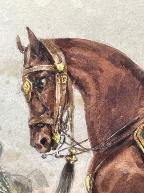 19TH CENTURY WATERCOLOUR PRINCE OF WALES OWN CAVALRY BY HENRY MARTENS - ADDITIONAL PHOTO 10