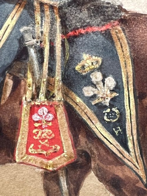 19TH CENTURY WATERCOLOUR PRINCE OF WALES OWN CAVALRY BY HENRY MARTENS - ADDITIONAL PHOTO 12