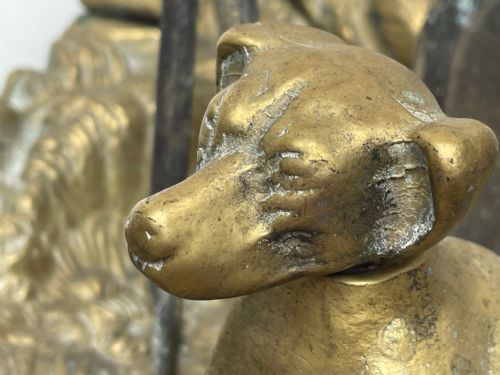 VICTORIAN BRASS SPORTING HUNTING DOG FIRE COMPANION SET - ADDITIONAL PHOTO 7