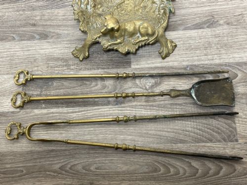 VICTORIAN BRASS SPORTING HUNTING DOG FIRE COMPANION SET - ADDITIONAL PHOTO 23