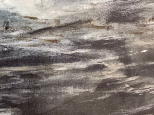 HUGE VICTORIAN SEASCAPE OIL PAINTING SINKING SHIP SIGNALLING RESCUERS BY HENRY E TOZER BORN 1864 - ADDITIONAL PHOTO 19