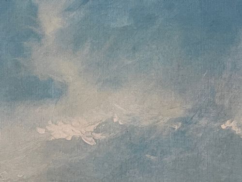 HUGE VICTORIAN SEASCAPE OIL PAINTING SINKING SHIP SIGNALLING RESCUERS BY HENRY E TOZER BORN 1864 - ADDITIONAL PHOTO 27