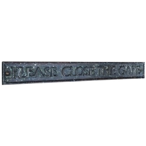architectural bronze garden plaque sign please close the gate - CATEGORY: ANTIQUE METAL - DATED EDWARDIAN