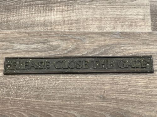 ARCHITECTURAL BRONZE GARDEN PLAQUE SIGN PLEASE CLOSE THE GATE - ADDITIONAL PHOTO 9