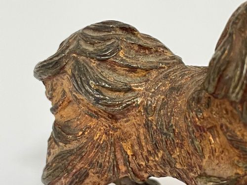 ANTIQUE AUSTRIAN COLD PAINTED BRONZE PEKINGESE DOG SCULPTURE - ADDITIONAL PHOTO 2