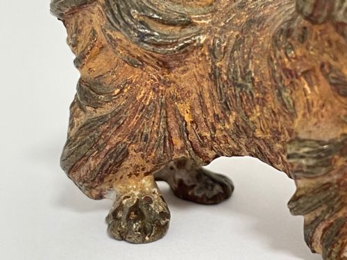 ANTIQUE AUSTRIAN COLD PAINTED BRONZE PEKINGESE DOG SCULPTURE - ADDITIONAL PHOTO 7