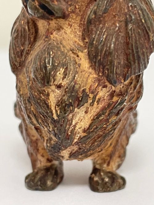 ANTIQUE AUSTRIAN COLD PAINTED BRONZE PEKINGESE DOG SCULPTURE - ADDITIONAL PHOTO 9