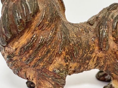 ANTIQUE AUSTRIAN COLD PAINTED BRONZE PEKINGESE DOG SCULPTURE - ADDITIONAL PHOTO 12