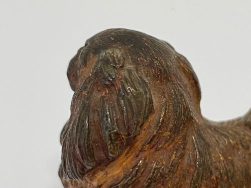 ANTIQUE AUSTRIAN COLD PAINTED BRONZE PEKINGESE DOG SCULPTURE - ADDITIONAL PHOTO 13