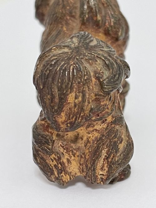 ANTIQUE AUSTRIAN COLD PAINTED BRONZE PEKINGESE DOG SCULPTURE - ADDITIONAL PHOTO 14