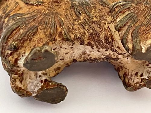 ANTIQUE AUSTRIAN COLD PAINTED BRONZE PEKINGESE DOG SCULPTURE - ADDITIONAL PHOTO 19