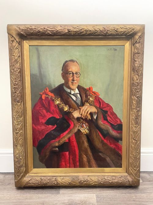 BRITISH PORTRAIT CIVIC MAYOR OIL PAINTING BY HARRY MAUDE JONAS - ADDITIONAL PHOTO 8