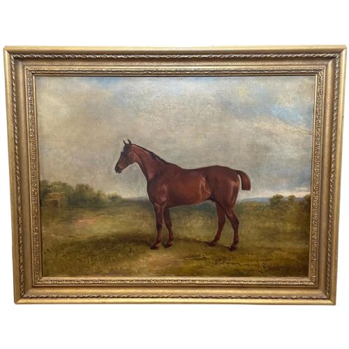 19th century oil painting bay hunter horse by claude lorraine ferneley - CATEGORY: ANTIQUE ART - DATED 19TH CENTURY