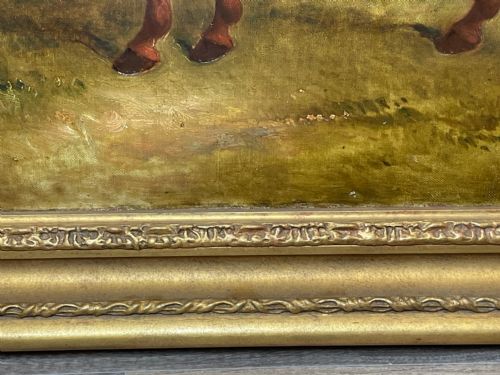 19TH CENTURY OIL PAINTING BAY HUNTER HORSE BY CLAUDE LORRAINE FERNELEY - ADDITIONAL PHOTO 1