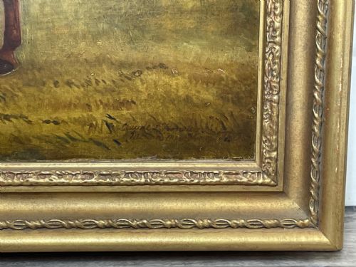 19TH CENTURY OIL PAINTING BAY HUNTER HORSE BY CLAUDE LORRAINE FERNELEY - ADDITIONAL PHOTO 7