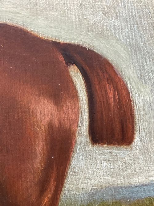 19TH CENTURY OIL PAINTING BAY HUNTER HORSE BY CLAUDE LORRAINE FERNELEY - ADDITIONAL PHOTO 11