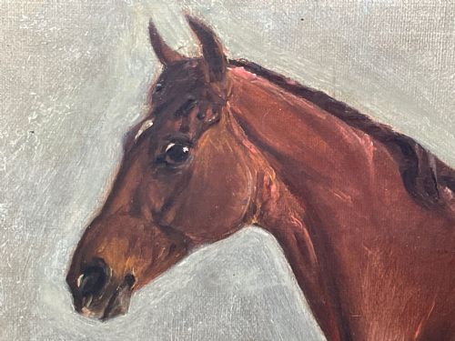 19TH CENTURY OIL PAINTING BAY HUNTER HORSE BY CLAUDE LORRAINE FERNELEY - ADDITIONAL PHOTO 12